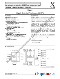 Datasheet X9312T manufacturer Xicor
