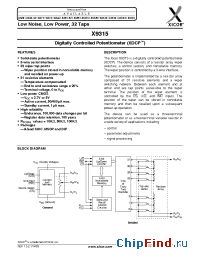 Datasheet X9315W-2.7 manufacturer Xicor