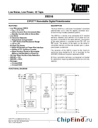 Datasheet X9316WPI3 manufacturer Xicor