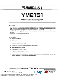 Datasheet YM2151 manufacturer YAMAHA