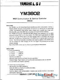 Datasheet YM3802 manufacturer YAMAHA