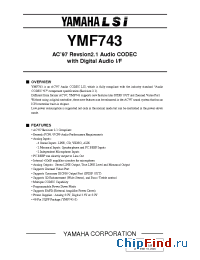 Datasheet YMF743-S manufacturer YAMAHA