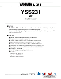 Datasheet YSS231-E manufacturer YAMAHA