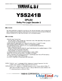 Datasheet YSS241B manufacturer YAMAHA