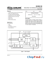Datasheet MH88612BV-4K manufacturer Zarlink