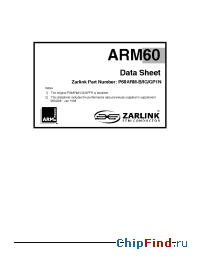 Datasheet P60ARM-BGP1Q manufacturer Zarlink