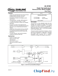 Datasheet ZL10100DDB manufacturer Zarlink