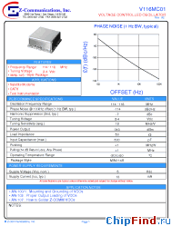 Datasheet V116MC01 manufacturer Z-Communications