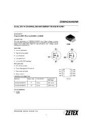 Datasheet ZXMN2A04DN8 manufacturer Zetex