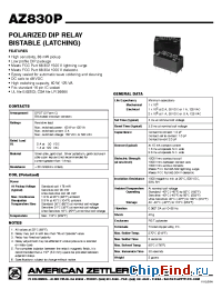 Datasheet AZ830P manufacturer Zettler