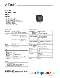 Datasheet AZ980-1A-12D manufacturer Zettler