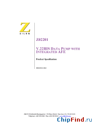 Datasheet Z02201 manufacturer Zilog