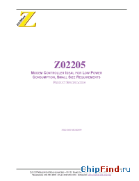 Datasheet Z0220516SSC1961 manufacturer Zilog