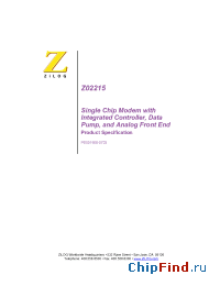 Datasheet Z0221524VSCR4508 manufacturer Zilog