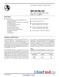 Datasheet Z8018216FSC1838 manufacturer Zilog