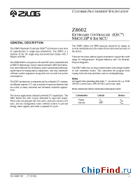 Datasheet Z8602 manufacturer Zilog