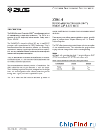 Datasheet Z8614 manufacturer Zilog