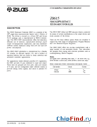 Datasheet Z8615 manufacturer Zilog