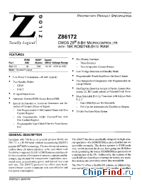 Datasheet Z86172 manufacturer Zilog