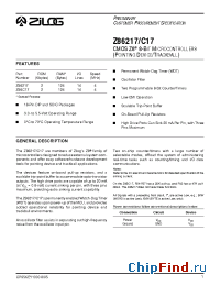 Datasheet Z86217 manufacturer Zilog