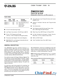 Datasheet Z86233 manufacturer Zilog