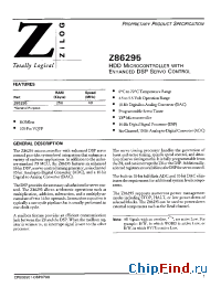Datasheet Z86295 manufacturer Zilog