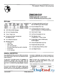 Datasheet Z86C05 manufacturer Zilog