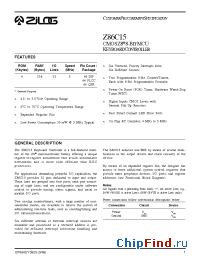 Datasheet Z86C15 manufacturer Zilog