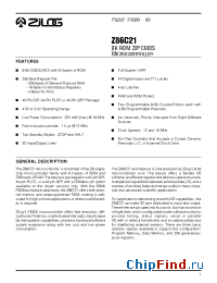 Datasheet Z86C21 manufacturer Zilog