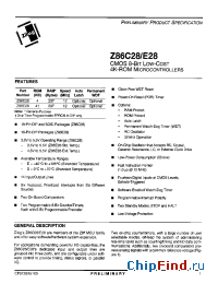 Datasheet Z86C2812SSC manufacturer Zilog