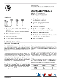 Datasheet Z86C31 manufacturer Zilog