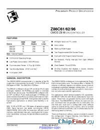 Datasheet Z86C6116FSC manufacturer Zilog