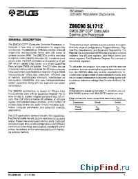 Datasheet Z86C9012FSC manufacturer Zilog