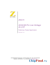 Datasheet Z86D7308HSC manufacturer Zilog
