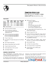 Datasheet Z86E02E manufacturer Zilog