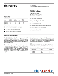 Datasheet Z86E03 manufacturer Zilog