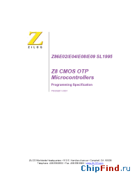 Datasheet Z86E04 manufacturer Zilog