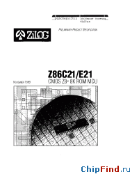 Datasheet Z86E2112FSC manufacturer Zilog