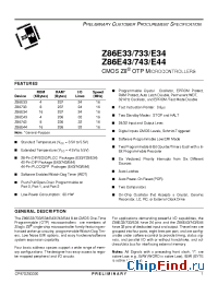 Datasheet Z86E33 manufacturer Zilog