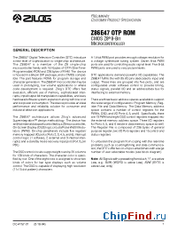 Datasheet Z86E47 manufacturer Zilog
