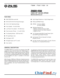 Datasheet Z86E61 manufacturer Zilog