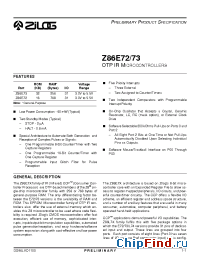 Datasheet Z86E72 manufacturer Zilog