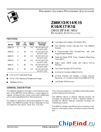 Datasheet Z86K13 manufacturer Zilog