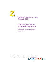 Datasheet Z86L991 manufacturer Zilog