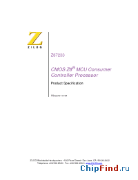 Datasheet Z87233 manufacturer Zilog