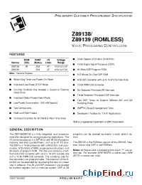 Datasheet Z89138 manufacturer Zilog