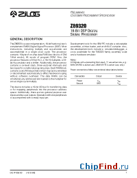 Datasheet Z89320 manufacturer Zilog