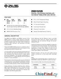 Datasheet Z89328 manufacturer Zilog