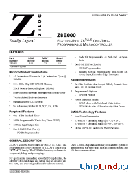 Datasheet Z8E00010PEC manufacturer Zilog