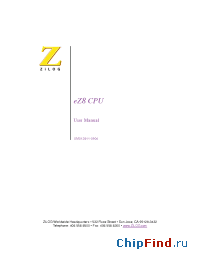 Datasheet Z8F011A manufacturer Zilog